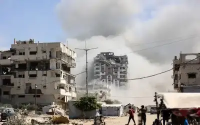إصابات وتضرر مستشفى القدس بقصف للاحتلال