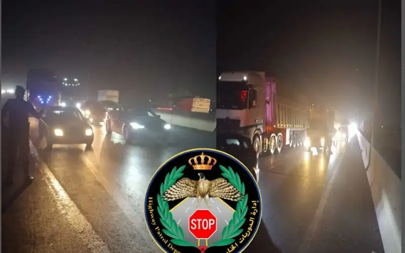 توقف حركة السير بالاتجاهين على شارع