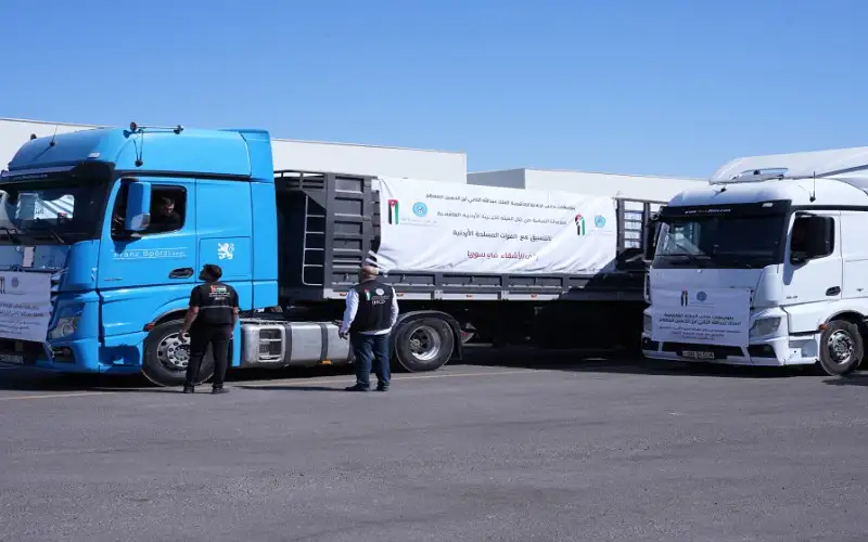 قافلة مساعدات أردنية جديدة تضم 16