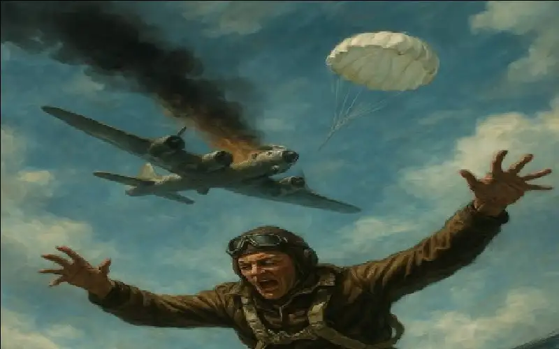 من دون مظلة.. طيار يسقط من