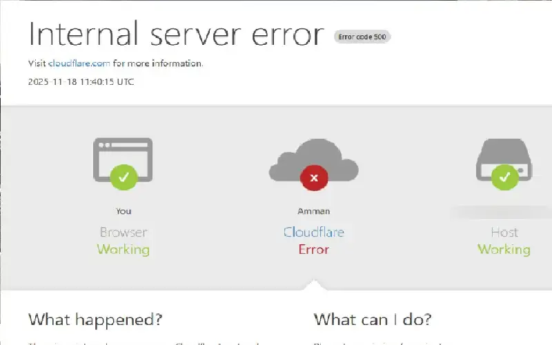 عطل في كلاود فلير عمان يضرب