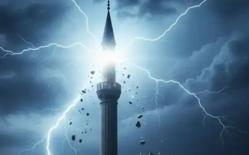 تعرض مسجد في المفرق لصاعقة رعدية