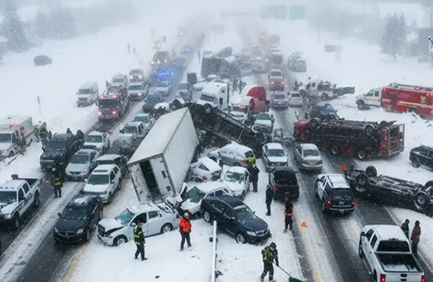 الولايات المتحدة.. تصادم بين 45 مركبة