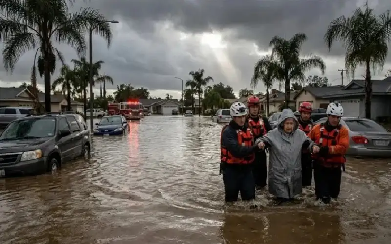 إعلان الطوارئ في كاليفورنيا بعد فيضانات