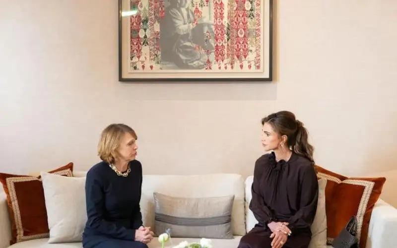 الملكة رانيا العبدالله تلتقي سيدة ألمانيا