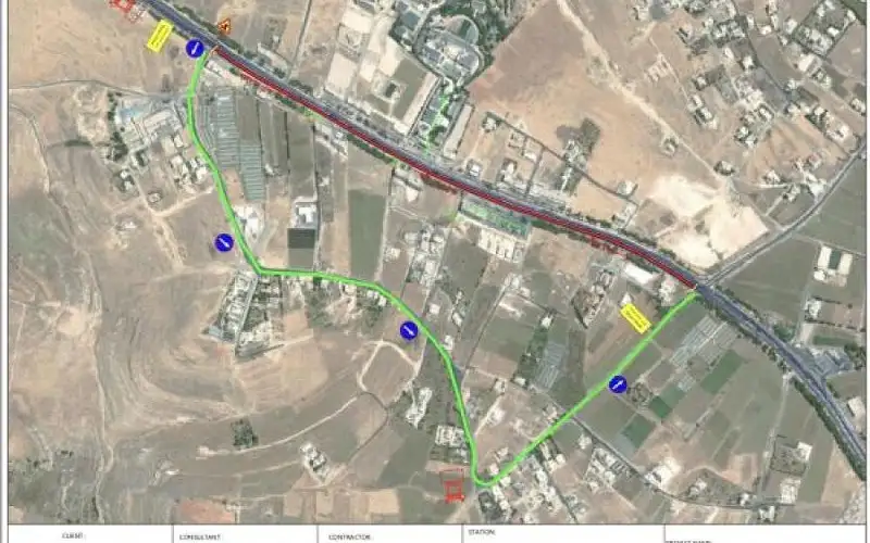 تحويلة مرورية على طريق السلط باتجاه