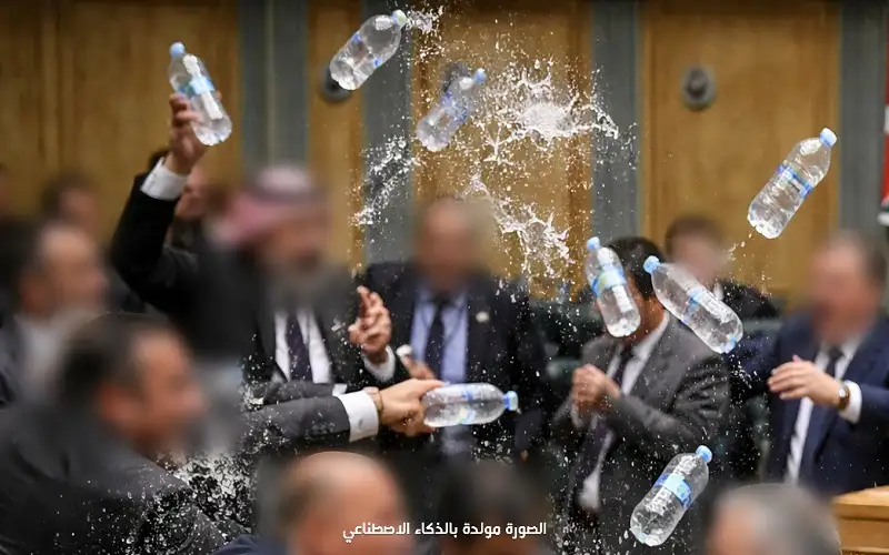 صراخ وتراشق قوارير المياه بمجلس النواب