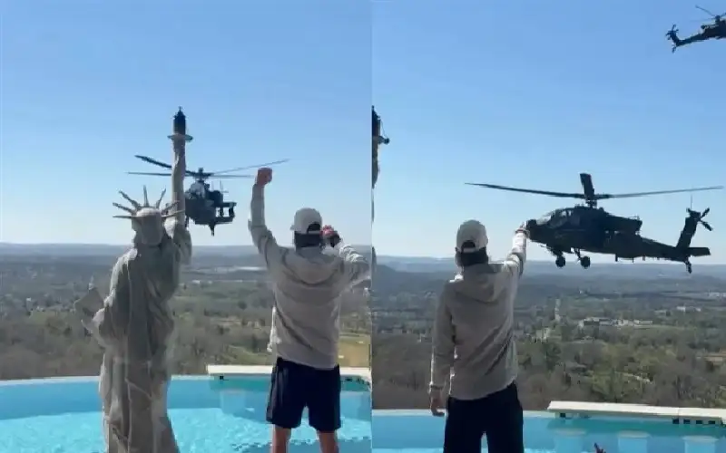 مروحية عسكرية تحلق فوق قصر كيد