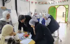 استمرار برنامج الرسم في مركز شابات