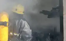 حريق داخل محل إطارات في وادي