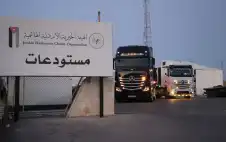 صحيفة نيسان ـ الخيرية الهاشمية: وصول القافلة الإغاثية الأردنية