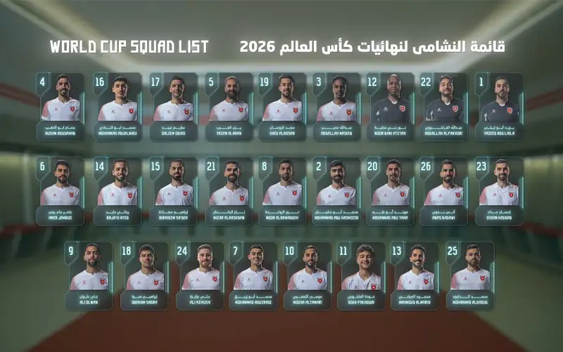إعلان قائمة النشامى لنهائيات كأس العالم