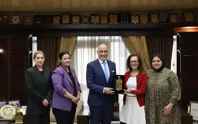 ناشئة نيسان ـ عمان الأهلية تستقبل وفدا من السفارة