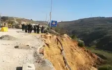 strongجرشstrong: إغلاق جزئي لطريق في منطقة