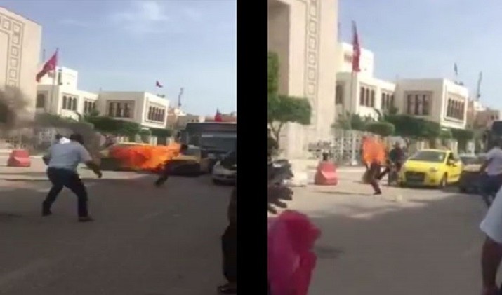 شاب تونسي على خطى البوعزيزي يضرم