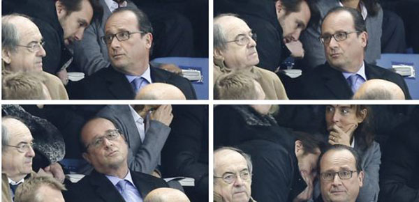 صور: رد فعل الرئيس الفرنسي لحظة