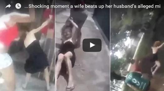 بالفيديو: زوجة غيورة ترمي بعشيقة زوجها