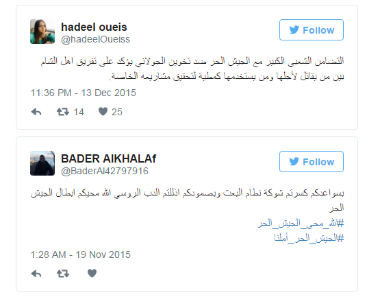 جدل بتويتر بعد تصريحات الجولاني عن