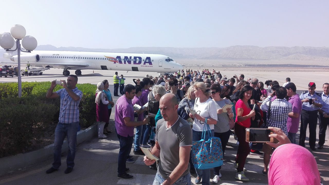 الاردن يستقبل اول طائرة سياحية اوكرانية