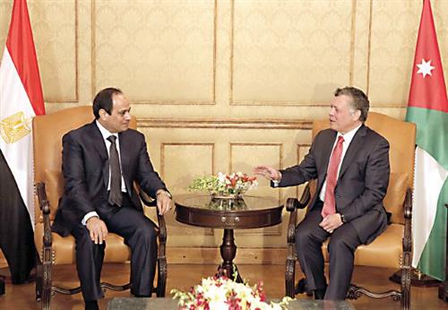 الملك والسيسي يبحثان تطورات الأوضاع في