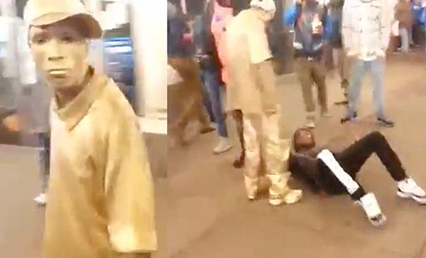 فيديو: تمثال يؤدب لص حاول سرقته