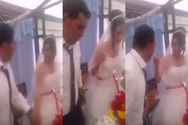 شاهدي .. عريس يضرب عروسه بعد