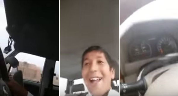 فيديو: طفل يصور نفسه وهو يقود