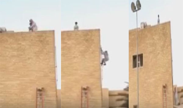 فيديو: شاب ينقذ طفلا من السقوط