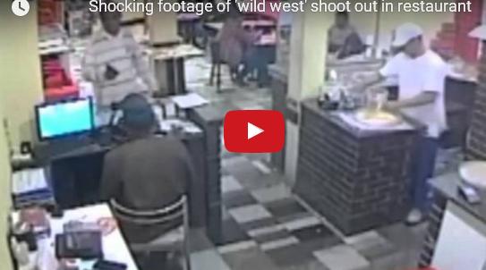 بالفيديو: تبادل إطلاق نار داخل مطعم