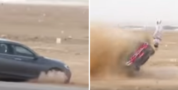 تطاير مفحط من سيارته خلال انقلابها