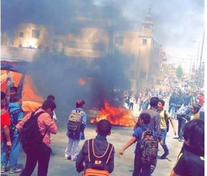 بالصور .. اشتباكات بالوحدات .. وحريق