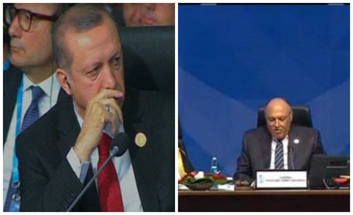 بالفيديو : أردوغان يتجاهل كلمة وزير