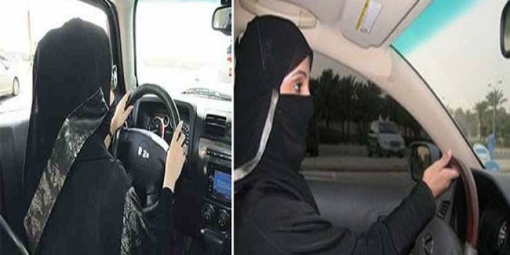 فتاة سعودية تعلم سواقها قيادة السيارة