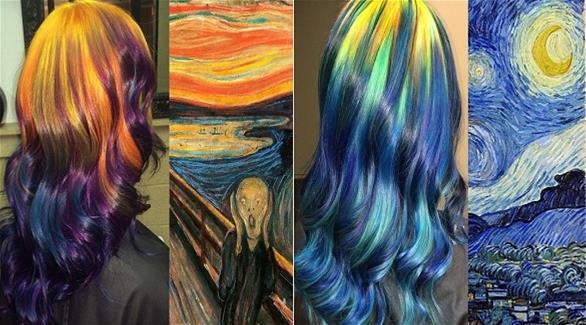أمريكية تصبغ شعرها لتشبه لوحات لفنانين