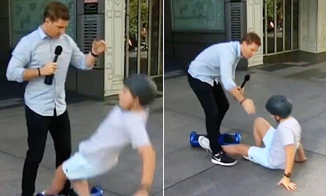 هوفر بورد يضع طفل في موقف