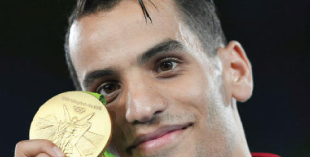 استقبال كبير للبطل الاولمبي الذهبي أبو