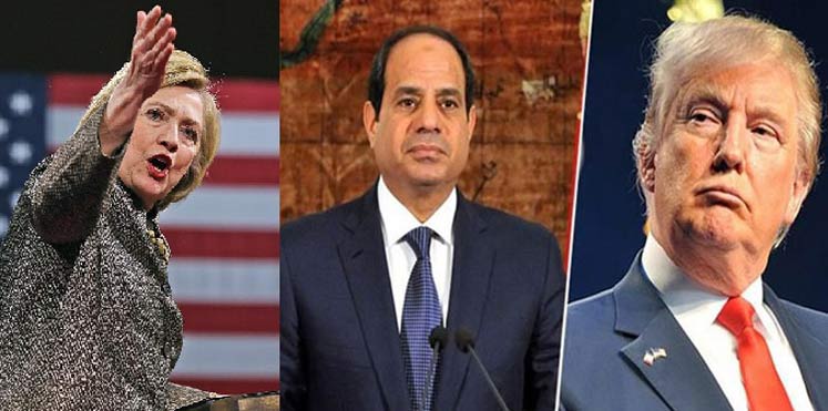 الرئيس المصري يلتقي كلينتون وترامب في