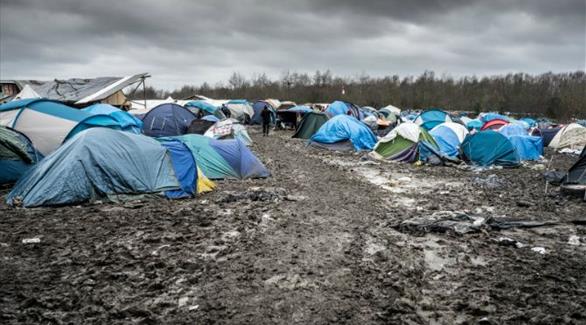 مخيم للاجئين على الحدود البلجيكية الفرنسية