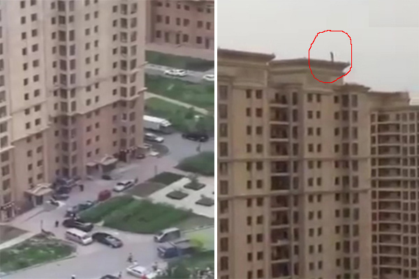 فيديو: لحظة انتحار فتاة من أعلى