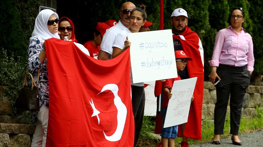 الأتراك يتظاهرون أمام قصر (غولن) في