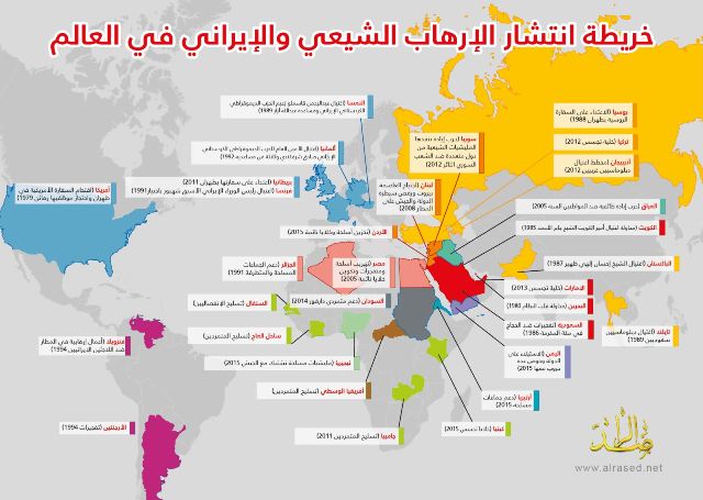(الراصد) تصدر خريطة لانتشار الارهاب الصفوي